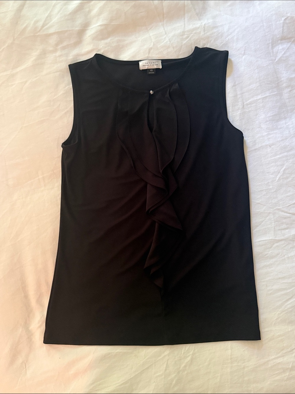 Tahari Keyhole Ruffle Tank - Picture 3 of 6